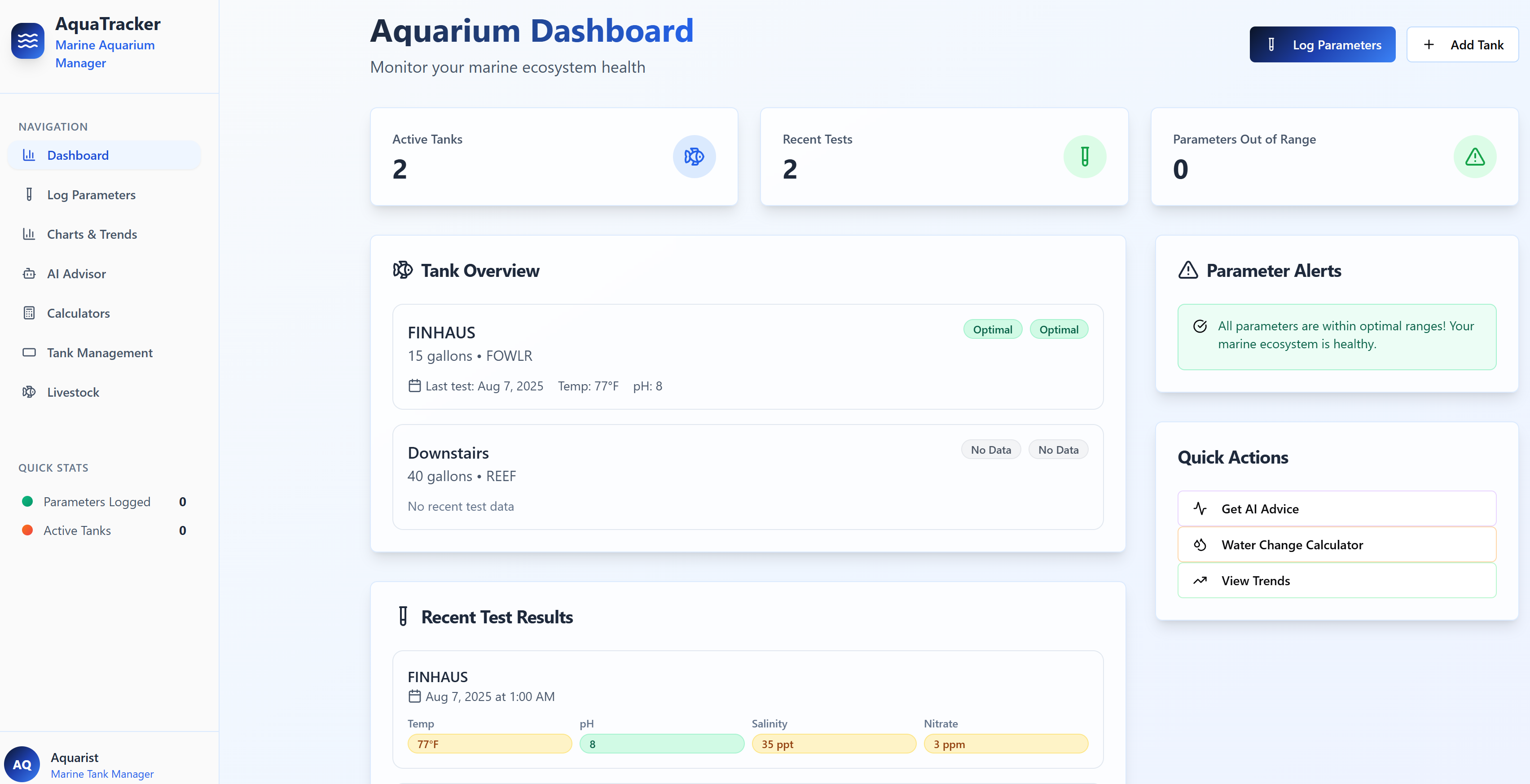 App Dashboard Screenshot